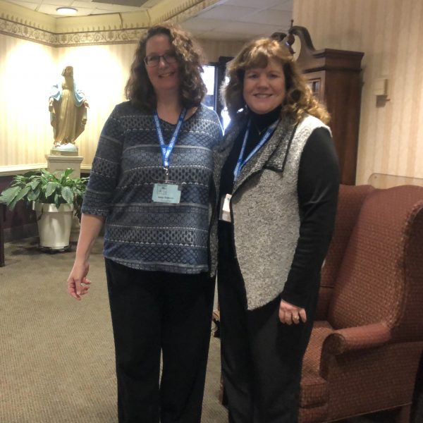 Amy Coburn, volunteer, with Marilyn Know, Dolphin Companion coordinator